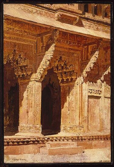Edwin Lord Weeks Curiously Wrought Red Sandstone Arches Fort Agra India china oil painting image